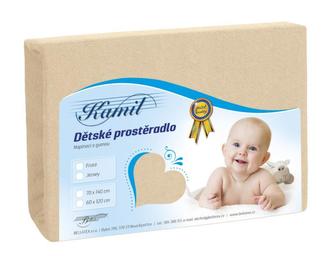 Dětské froté prostěradlo - světla béžová - 70x140 cm