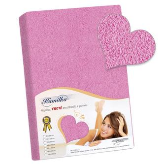 Prostěradlo froté - růžová - 200x200 cm