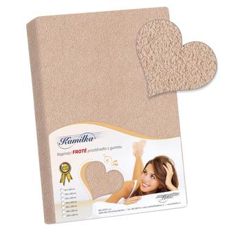 Prostěradlo froté - béžová - 160x200 cm