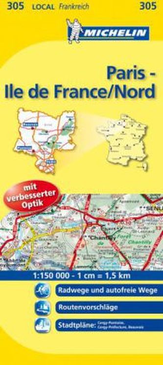 Michelin Karte Paris, Ile-de-France/Nord. Oise, Paris, Val d' Oise
