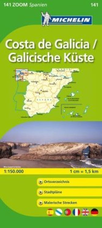 Michelin Karte Galicische Küste. Costa de Galicia. Cote de Galice