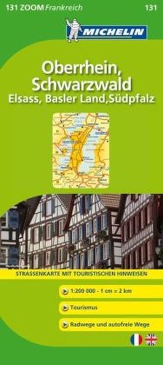Michelin Karte Oberrhein, Schwarzwald, Elsass, Basler Land, Südpfalz. Foret Noire, Alsace, Vallée du Rhin