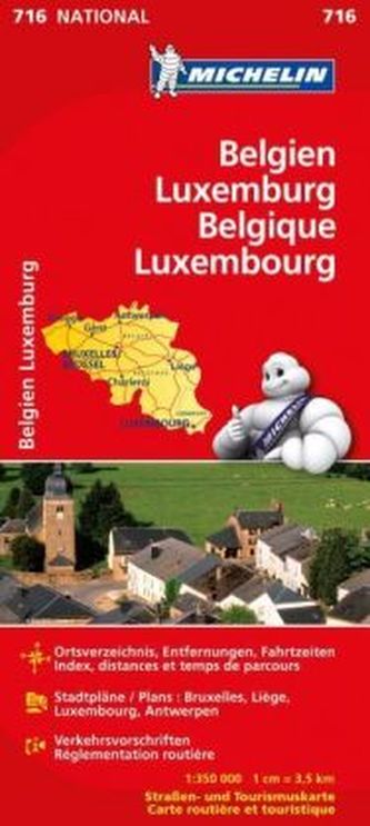 Michelin Karte Belgien, Luxemburg. Belgique, Luxembourg