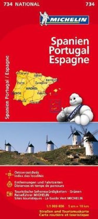 Michelin Karte Spanien, Portugal. Espagne, Portugal