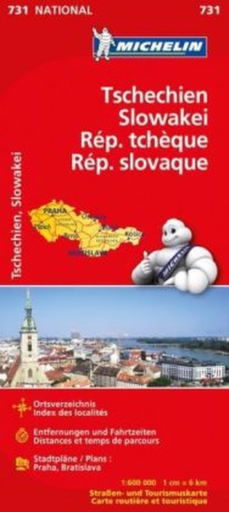 Michelin Karte Tschechien, Slowakei. Republique Tscheque, Republique Slovaque