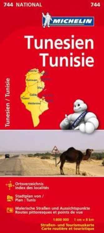 Michelin Karte Tunesien. Tunisie