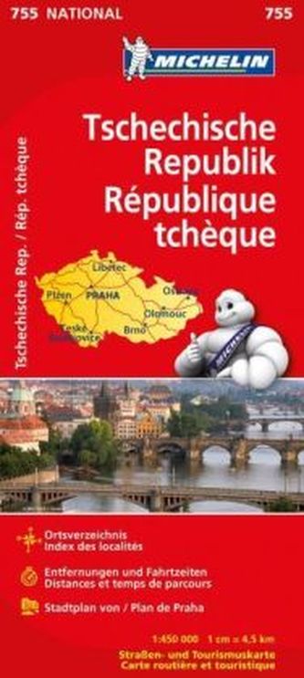 Michelin Karte Tschechische Republik. République tchèque