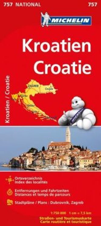 Michelin Karte Kroatien. Croatie