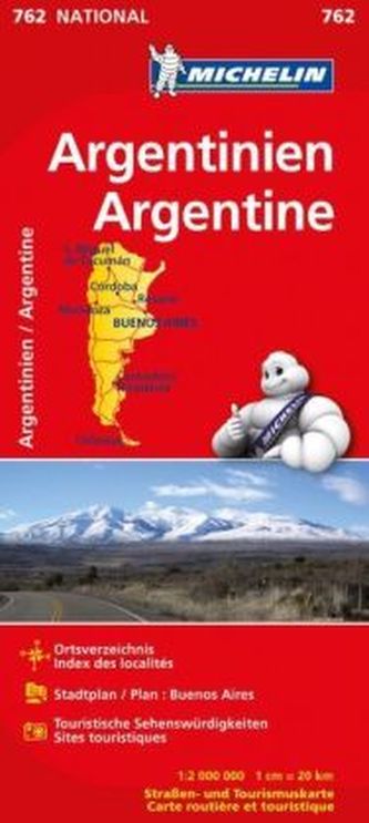 Michelin Karte Argentinien. Argentine