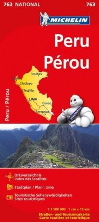 Michelin Karte Peru. Pérou