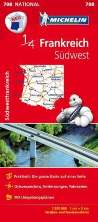 Michelin Karte Frankreich Südwest