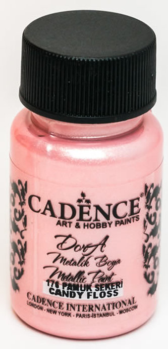 Metalická akrylová barva Cadence Dora Metalic - cukrová vata / 50 ml