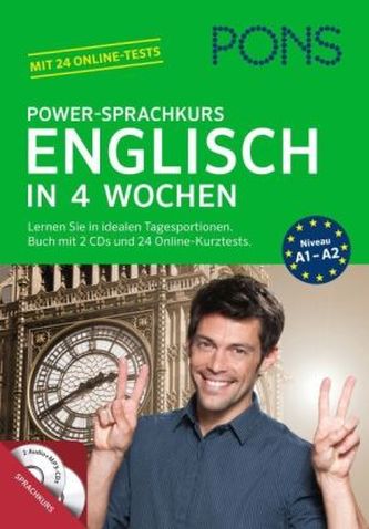 PONS Power-Sprachkurs Englisch in 4 Wochen, Buch mit 2 Audio-MP3-CDs und 24 Online-Kurztests