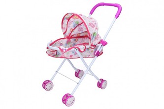 Kočárek hluboký pro panenky kov/plast v sáčku 23x50x11cm