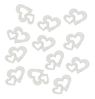 Dřevěná srdíčka 4cm - bílá 12ks