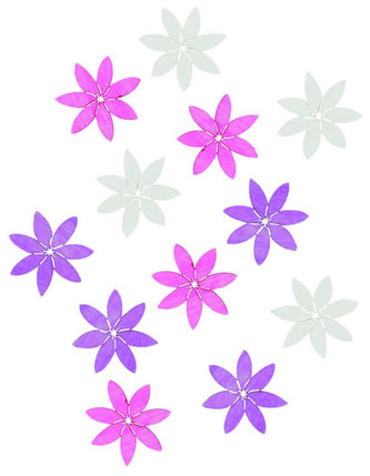 Dřevěné květy 4cm - růžovofialový mix 12ks