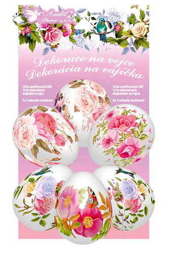 Smršťovací dekorace na vejce rozkvetlé 10ks
