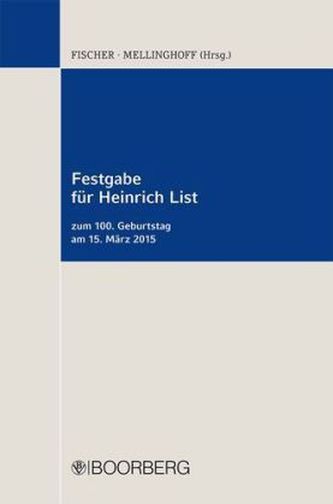Festgabe für Heinrich List