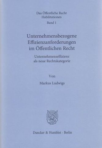 Unternehmensbezogene Effizienzanforderungen im Öffentlichen Recht