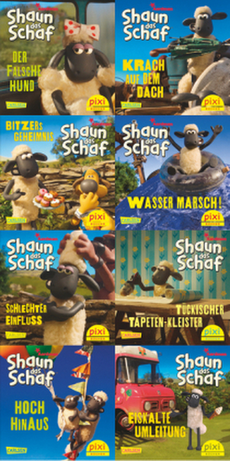Pixi Buch 2068-2074 (Shaun das Schaf ist nicht zu bremsen), 8 Hefte