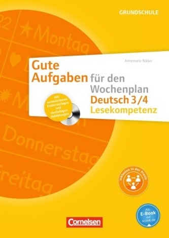 Deutsch 3/4, Lesekompetenz, m. CD-ROM