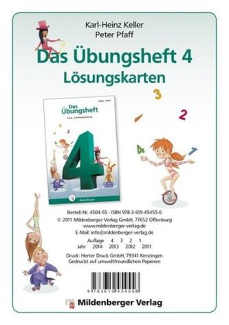 Klasse 4, Lösungskarten zur Selbstkontrolle