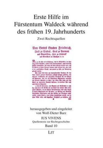 Erste Hilfe im Fürstentum Waldeck während des frühen 19. Jahrhunderts