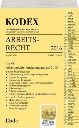 KODEX Arbeitsrecht 2016 (f. Österreich)