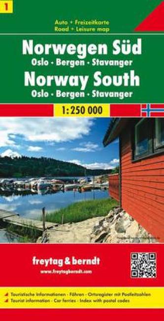 AK 0655 Norsko 1. Jih - Oslo, Bergen, Stavanger 1:250 000 / automapa