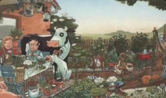 Lieselotte Frühstücksbrettchen mit Gartenmotiv