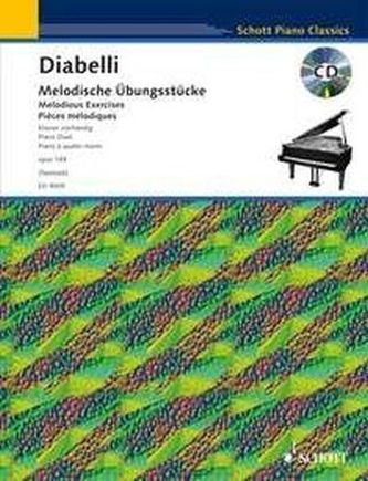 Melodische Übungsstücke op.149, Klavier (4-händig), m. Audio-CD
