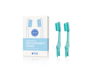 TIO Náhradní hlavice k zubnímu kartáčku (ultra soft) (2 ks) - tyrkysově zelená