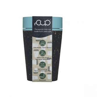 rCUP (227ml) - černá/tyrkysová - z jednorázových papírových kelímků