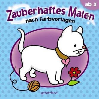 Zauberhaftes Malen nach Farbvorlagen (Motiv Kätzchen)