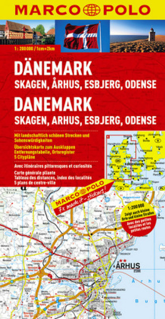 Marco Polo Karte Dänemark - Skagen, Aarhus, Esbjerg, Odense. Danemark - Skagen, Aarhus, Esbjerg, Odense. Danmark - Skagen, Aarhu