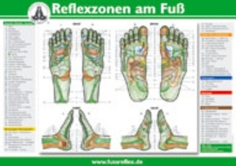 Reflexzonen am Fuß, kleine Tafel (A5)