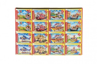Minipuzzle Dopravní prostředky  54 dílků 16.5x11cm mix druhů