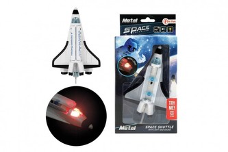Raketoplán kov/plast 15cm na zpětné natažení na bat. se světlem se zvukem v krabičce 11,5x22,5x6cm