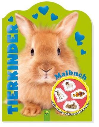 Tierkinder Malbuch mit vielen Glitzerstickern, Hase