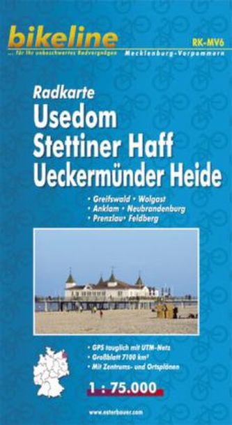 Bikeline Radkarte Usedom, Stettiner Haff, Ueckermünder Heide