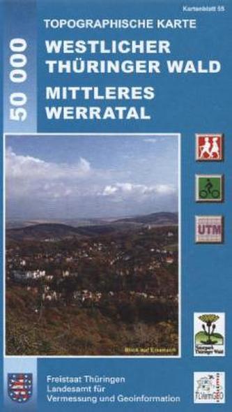 Topographische Karte Thüringen Westlicher Thüringer Wald, Mittleres Werratal