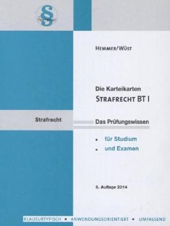 Die Karteikarten Strafrecht BT 1. Tl.1