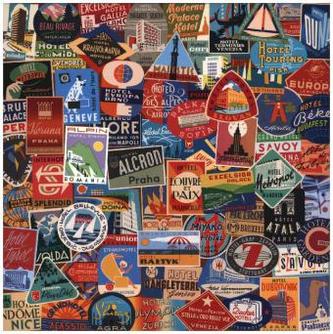 Vintage Travel Luggage Labels (Puzzle)