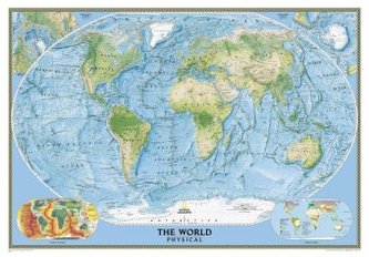 National Geographic Map The Physical World, enlarged, Planokarte