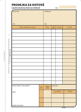 Prodejka za hotové, A5, 100 listů, NCR