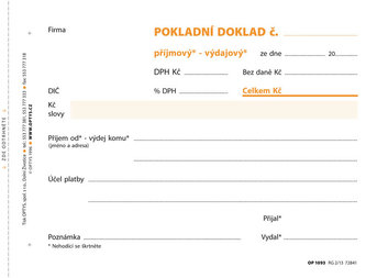 Univerzální pokladní doklad, A6, 100 listů, NCR