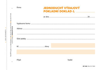 Výdajový doklad jednoduchý, A6, 100 listů, NCR