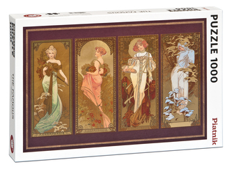 Puzzle 1000 d. Metallic Mucha Čtvero ročních období