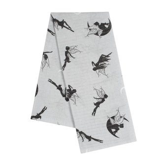 Bavlněná plena s potiskem New Baby šedá s vílou