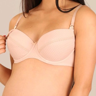 Polovyztužená kojící podprsenka New Baby Eva 85E béžová - velikost Obvod 85 cm